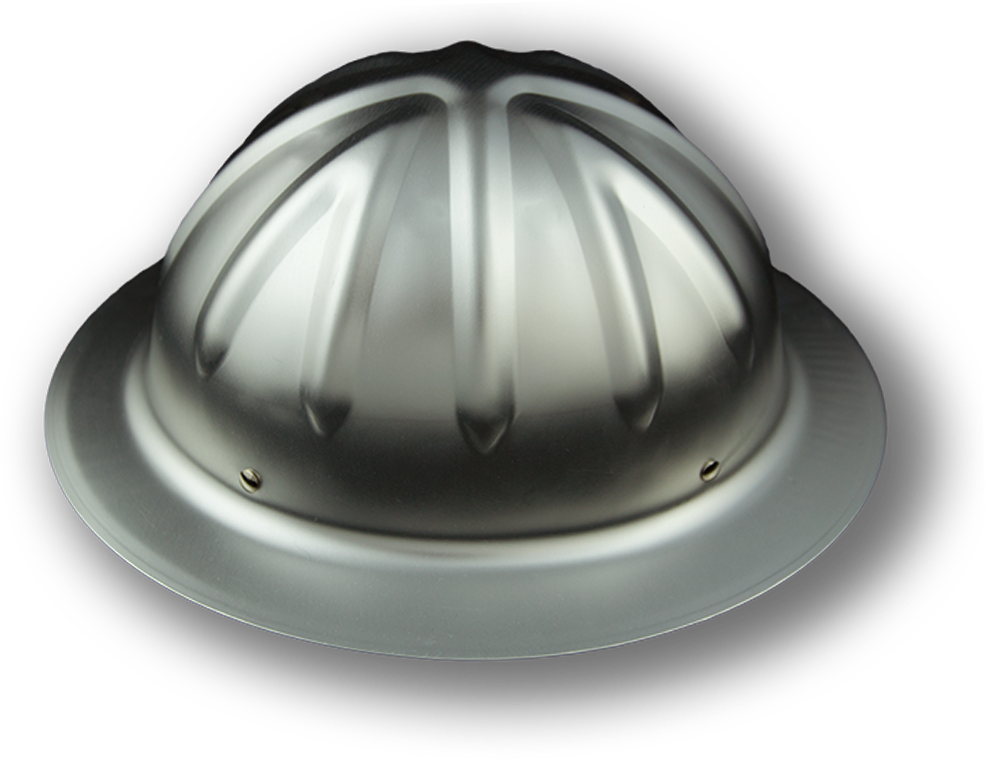 The classic raw aluminum hard hat